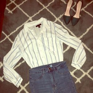 Striped button down